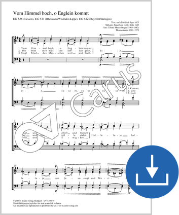 Erhard Mauersberger: Vom Himmel hoch, o Englein kommt - Sheet music for download | Carus-Verlag