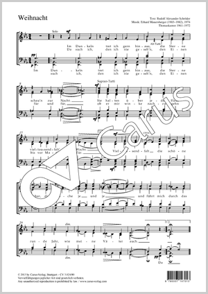 Weihnacht Partitur, Einzelausgabe aus Chorbuch