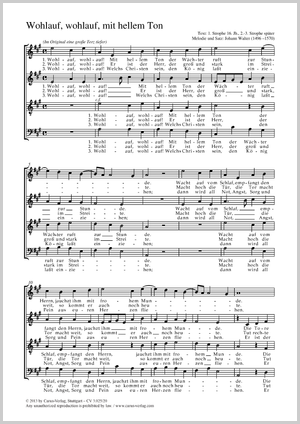 Wohlauf, wohlauf, mit hellem Ton Score, separate edition from a choral collection