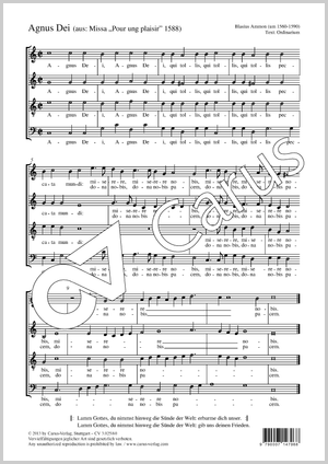 Blasius Amon: Agnus Dei - Noten | Carus-Verlag
