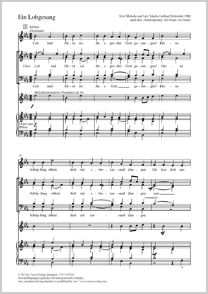 Ein Lobgesang Partition, édition séparée avec recueil de musique chorale