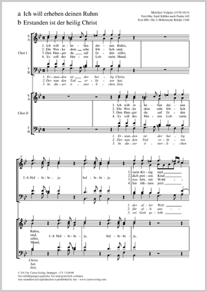 Erstanden ist der heilig Christ Ich will erheben deinen Ruhm Partitur, Einzelausgabe aus Chorbuch