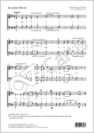 Anton Bruckner: In monte Oliveti - Noten | Carus-Verlag