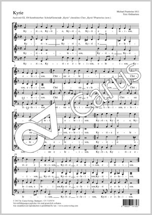 Michael Praetorius: Kyrie - Noten | Carus-Verlag