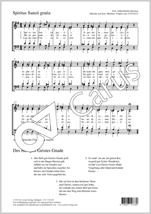 Melchior Vulpius: Spiritus Sancti gratia (Des Heil'gen Geistes Gnade) - Noten | Carus-Verlag