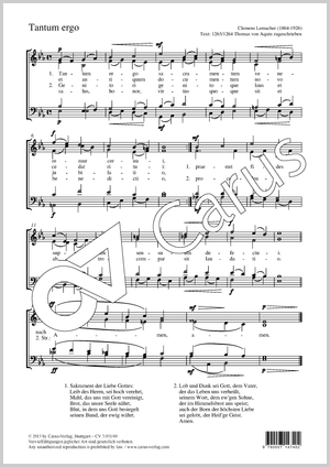 Tantum ergo (Sakrament der Liebe Gottes) Partitur, Einzelausgabe aus Chorbuch