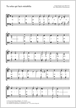 Tu solus qui facis mirabilia Partitur, Einzelausgabe aus Chorbuch