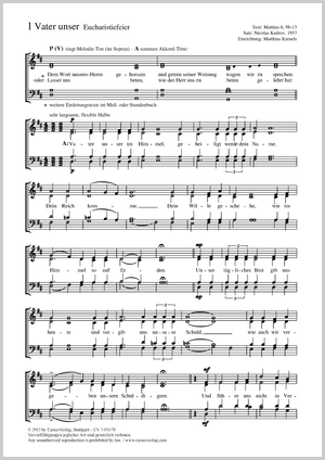 Nicolas Kedrov / Matthias Kreuels (arr.): Vater unser - Noten | Carus-Verlag