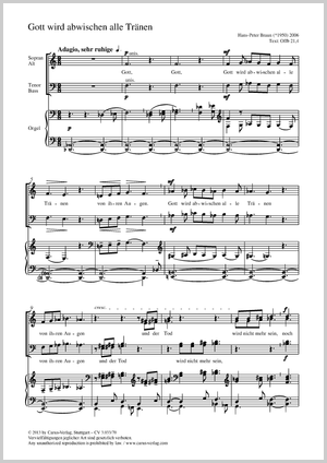 Gott wird abwischen alle Tränen Score, separate edition from a choral collection