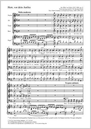 Herr, vor dein Antlitz Score, separate edition from a choral collection