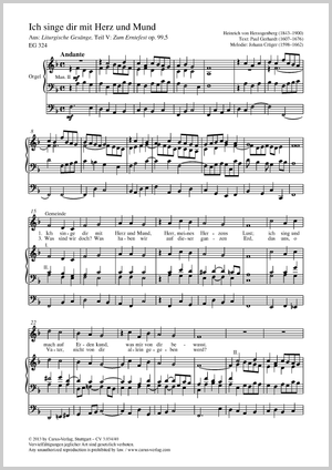 Heinrich Von Herzogenberg Ich Singe Dir Mit Herz Und Mund Noten Chormusik Kaufen