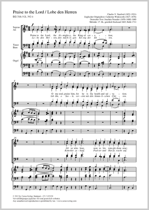 Charles Villiers Stanford: Praise to the Lord (Lobe den Herren) - Noten | Carus-Verlag