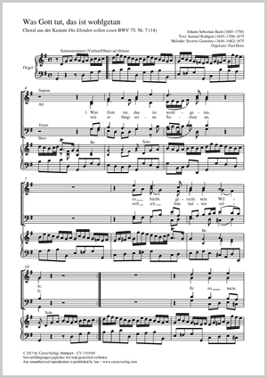 Johann Sebastian Bach: Was Gott tut, das ist wohlgetan - Noten | Carus-Verlag