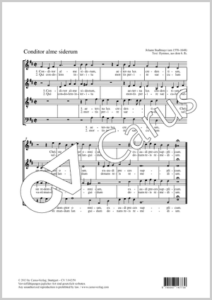 Conditor alme siderum Partitur, Einzelausgabe aus Chorbuch