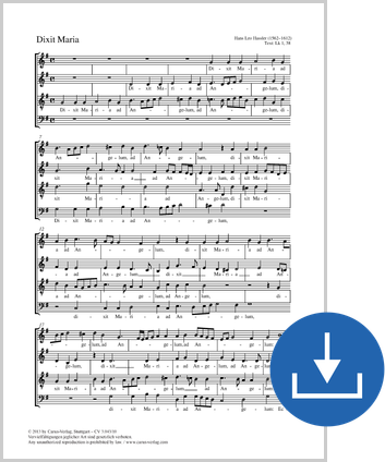 Hans Leo Hassler: Dixit Maria - Sheet music for download | Carus-Verlag