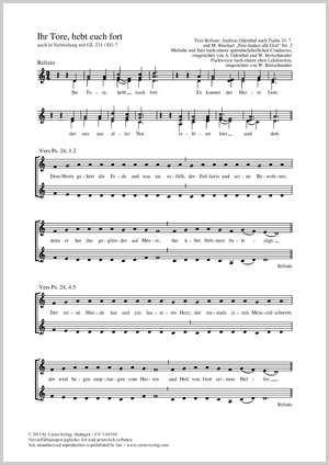 Anonymus / Wolfgang Bretschneider (arr.): Ihr Tore, heb euch fort - Noten | Carus-Verlag