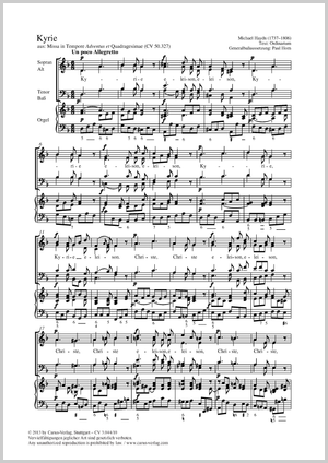 Kyrie aus: Missa Tempore Adventus et Quadragesimae Score, separate edition from a choral collection