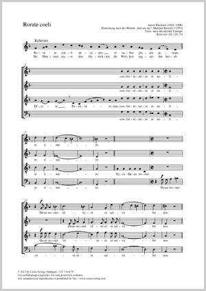 Arrangement d'après le motet Salvum fac Partition, édition séparée avec recueil de musique chorale