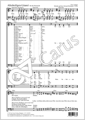 Allerheiligen-Litanei für die Osternacht Score, separate edition from a choral collection