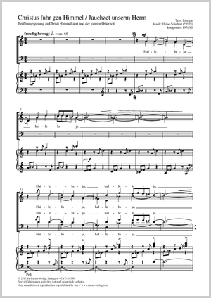 Christus fuhr gen Himmel Eröffnungsgesang zu Christi Himmelfahrt und der ganzen Osterzeit Score, separate edition from a choral collection