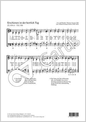 Erschienen ist der herrlich Tag Score, separate edition from a choral collection
