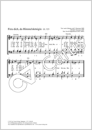 Freu dich, du Himmelskönigin Partitur, Einzelausgabe aus Chorbuch