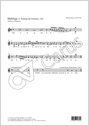 Canon a 3 Partition, édition séparée avec recueil de musique chorale