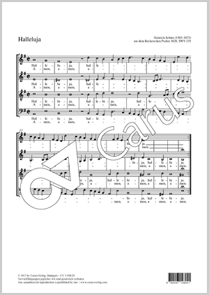 Heinrich Schütz: Halleluja - Noten | Carus-Verlag