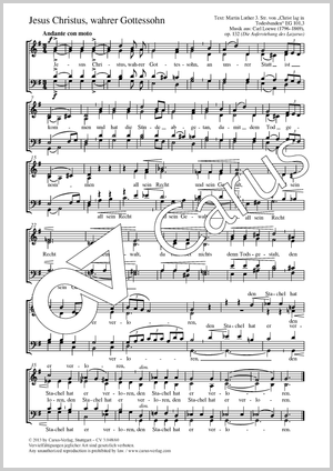 Jesus Christus, wahrer Gottessohn aus: Oratorium "Die Auferweckung des Lazarus" Partitur, Einzelausgabe aus Chorbuch