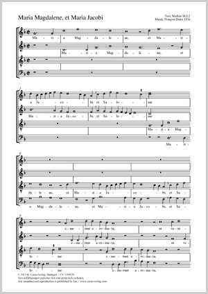 Francois Dulot: Maria Magdalene, et Maria Jacobi - Noten | Carus-Verlag