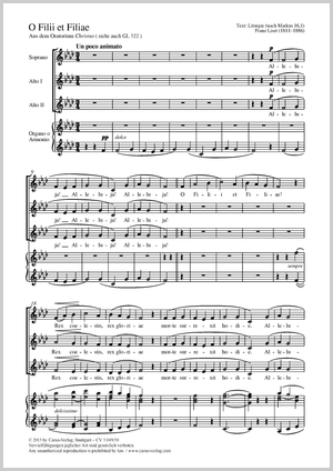Franz Liszt: O filii et filiae - Noten | Carus-Verlag