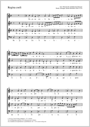 Regina coeli Partitur, Einzelausgabe aus Chorbuch