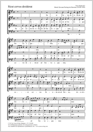 Psaume 42 (41).2 Partition, édition séparée avec recueil de musique chorale, la majeur