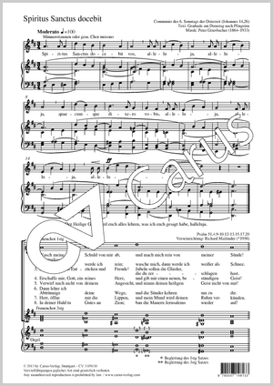 Spiritus Sanctus docebit Communio des 6. Sonntags der Osterzeit Score, separate edition from a choral collection