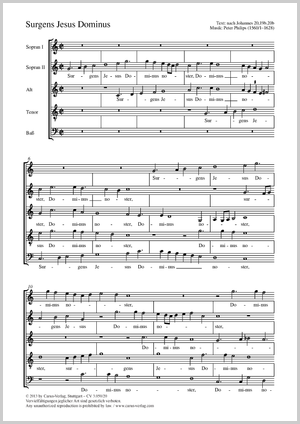 Peter Philips: Surgens Jesus Dominus - Noten | Carus-Verlag