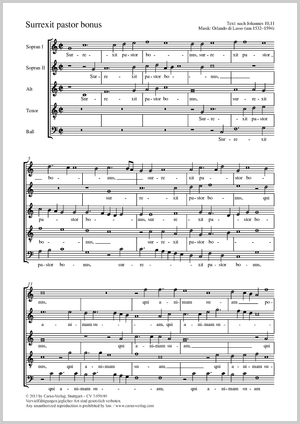 Surrexit pastor bonus Partition, édition séparée avec recueil de musique chorale