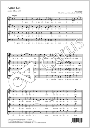 Giovanni Battista Casali: Agnus Dei - Noten | Carus-Verlag
