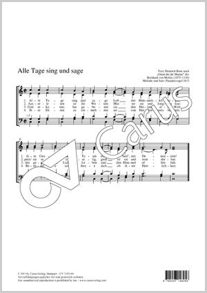 Paradeisvogel: Alle Tage sing und sage - Noten | Carus-Verlag