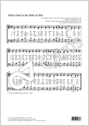 To God on high alone be praised Partition, édition séparée avec recueil de musique chorale, fa majeur, In dieser Ausgabe / in this edition: Coro SATB