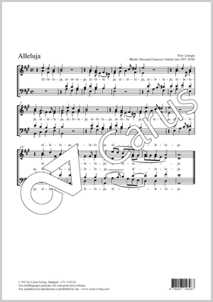 Giovanni Francesco Anerio: Alleluja - Noten | Carus-Verlag