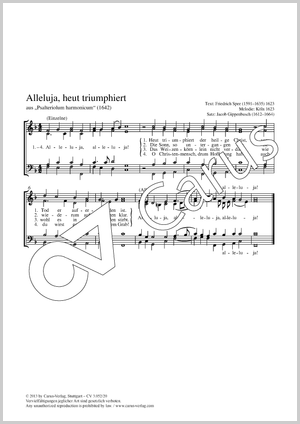 Jacob Gippenbusch: Alleluja, heut triumphiert - Noten | Carus-Verlag