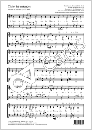 Johann Hermann Schein / Paul Horn (arr.): Christ ist erstanden - Noten | Carus-Verlag