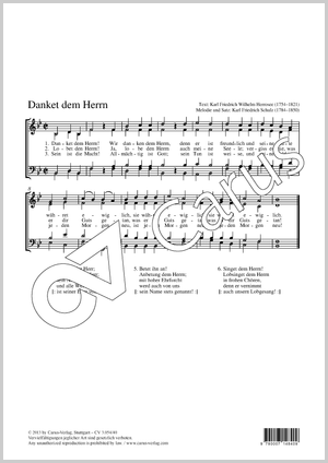 Danket dem Herrn Score, separate edition from a choral collection