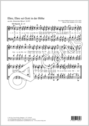 Franz Schubert: Ehre sei Gott in der Höhe - Noten | Carus-Verlag
