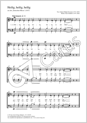 Franz Schubert: Heilig, heilig, heilig - Noten | Carus-Verlag