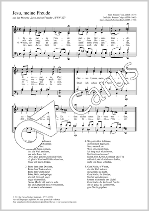 Johann Sebastian Bach: Jesu, meine Freude - Noten | Carus-Verlag