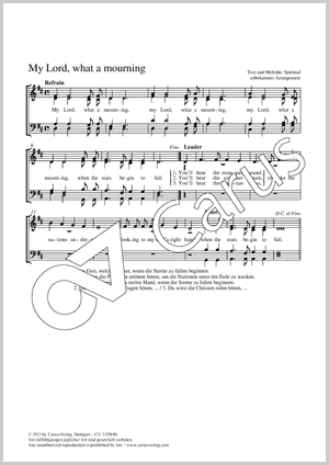 Thumbnail: Anonymus / Christoph Schönherr (arr.): My Lord, what a mourning