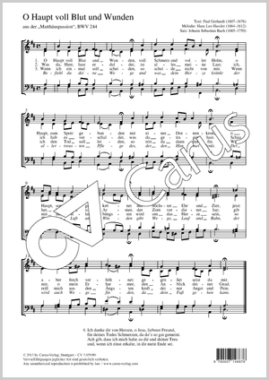O Haupt voll Blut und Wunden aus: Matthäuspassion Partitur, Einzelausgabe aus Chorbuch