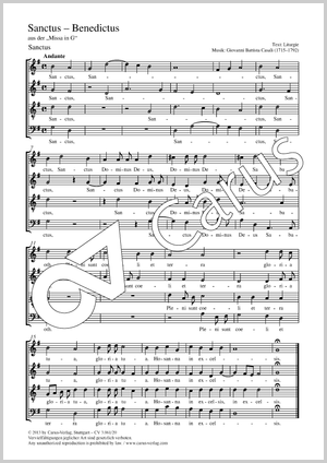 Sanctus - Benedictus aus: Missa in G Partitur, Einzelausgabe aus Chorbuch