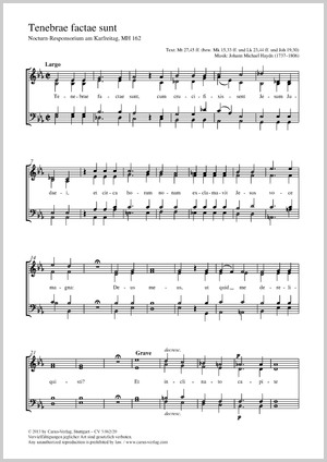 Johann Michael Haydn: Tenebrae factae sunt - Noten | Carus-Verlag